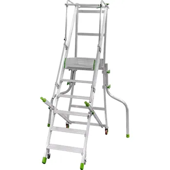 Schůdek Pojízdné hliníkové schůdky FACAL 5 nášlapů + plošinka