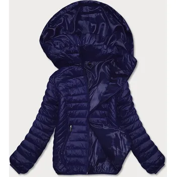 Tmavě modrá prošívaná dámská bunda s kapucí (B0124-3) odstíny modré M (38)