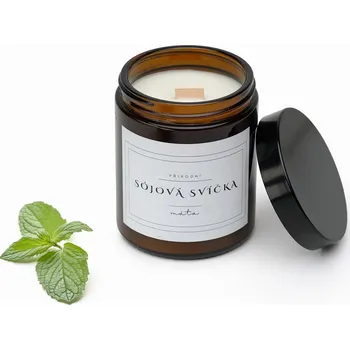 Svíčka Sójová svíčka Máta Druh: Dřevěný knot