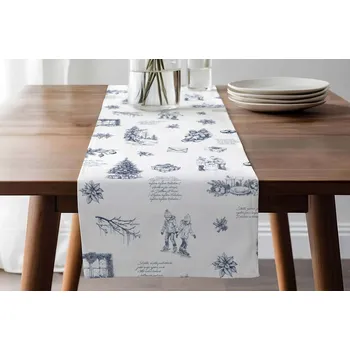 ubrus DARRÉ Bavlněný běhoun Vánoční koledy Velikost: 19 x 100