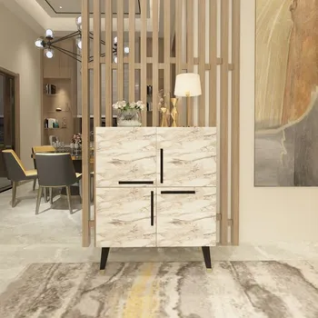 Komoda Komoda FENRIS, mramor/černá + vyzvednutí ZDARMA