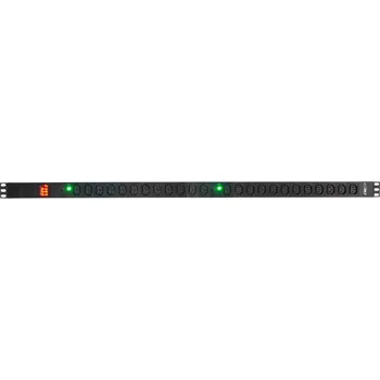 Napájecí panel PDU PDU-V-24C13-309-AM Vertikální PDU, 24xC13, 32A, 7,4kW, Ampérmetr,2x pojistka, kabel 3m IEC 60309 (2P+N)