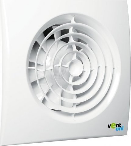 UNITRADE HK Ventilátor do koupelny VU-125-QF-C-H01-tichý se zpětnou klapkou, časový spínač, hygrostat