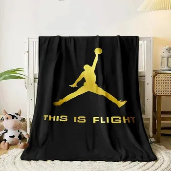 Přehoz na lůžko Flanelový přehoz | deka s motivem basketbalu - 9,80cm x 120cm