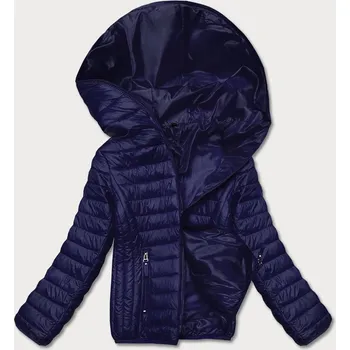 Tmavě modrá dámská prošívaná bunda s kapucí (B0123-3) odstíny modré S (36)