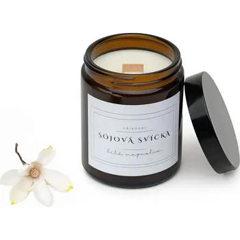 Svíčka Sójová svíčka Bílá Magnolie Druh: Dřevěný knot