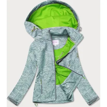 Šedo-limetková dámská sportovní bunda typu "softshell" (DW-21605) odstíny šedé XL (42)