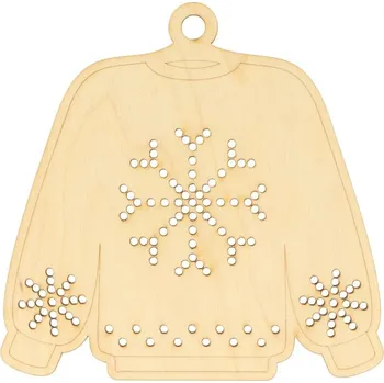 Vánoční dekorace Vánoční svetr se sněhovými vločkami pro výšivku 11 x 11cm