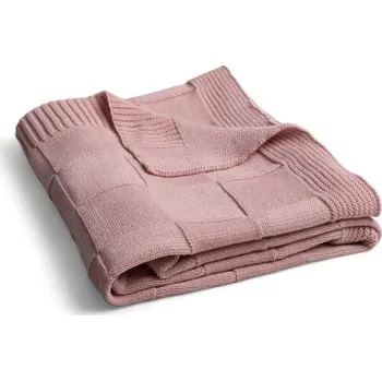 Dětská deka BabyMatex Pletená deka Square Checks (80x100) RŮŽOVÁ