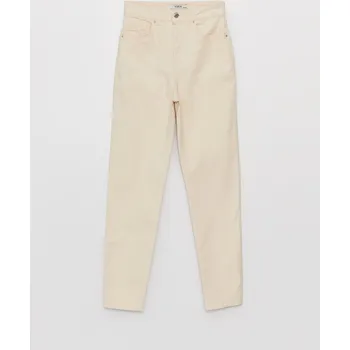 Dámské džíny Dámské džíny s vysokým pasem LC Waikiki krémová 2477061