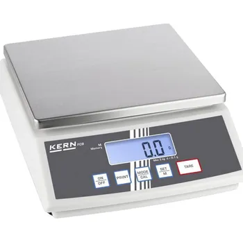 Průmyslová váha Kern FCB 12K1 stolní váha 12 kg, rozlišení 1 g přes napájecí zdroj do zásuvky, stříbrná