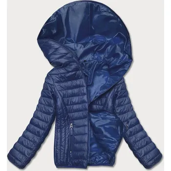 Modrá dámská prošívaná bunda s kapucí (B0123-72) odstíny modré M (38)