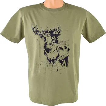 TifanTEX Myslivecké tričko Jelen zelené