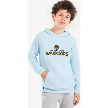 Dámská mikina TARMAK Dětská mikina s kapucí 900 NBA Golden State Warriors 14 LET MODRÁ|ČERNÁ