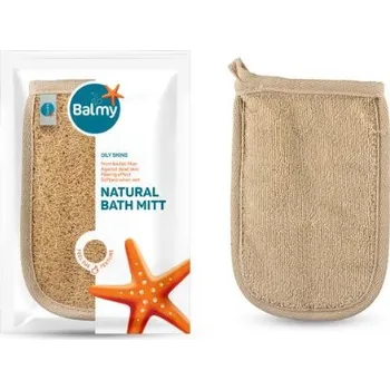 Koupelová kosmetika Přírodní lufová froté rukavice do koupele Balmy