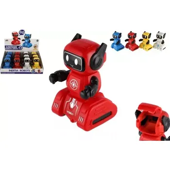 Figurka Teddies Robot na setrvačník plast 7x11cm 4 barvy 12ks v boxu