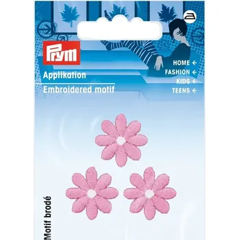 Nášivka PRYM Nášivka květiny, malé, nažehlovací, světle růžová