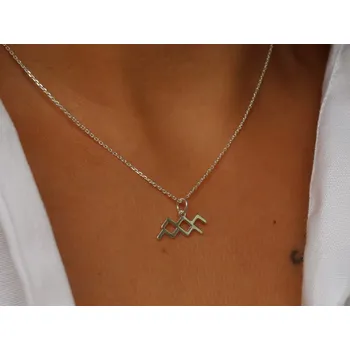 Náhrdelník Stříbrný náhrdelník znamení Zvěrokruhu Délka řetízku: 51cm, Typ řetízku: Cable (jednoduchý), Znamení: Vodnář Ag 925/1000