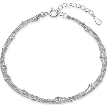 Náramek NUBIS® Trojitý stříbrný náramek s kuličkami - NB-1227