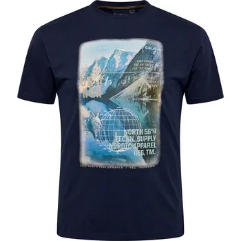 Pánské tričko Pánské tričko 43111 NORTH 56°4 modré s potiskem 4XL - 10XL krátký rukáv NORTH 56°4 - 7XL