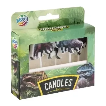 3D narozeninové svíčky dinosauři 5 ks