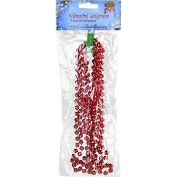 Vánoční dekorace Dekorace - řetěz kuličkový červený 8mmx2m