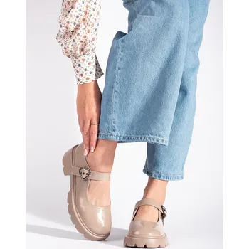 Dámské mokasíny Originální dámské mokasíny hnědé platforma 39