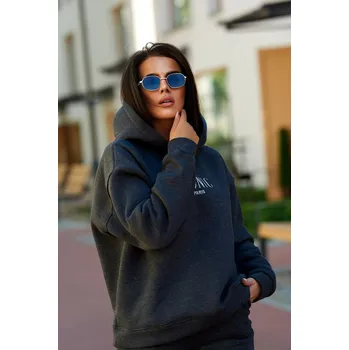 Izolovaná bavlněná souprava, mikina s vyšívacími + kalhotami Grafit UNI