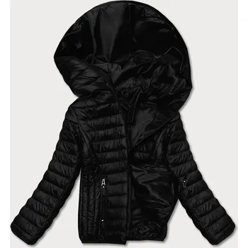 Černá dámská prošívaná bunda s kapucí (B0123-1) odstíny černé XL (42)