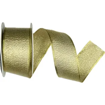 Stuha Stuha OUTDOOR WATERFROOF zlatá matná 40mm x 10m ( 8,90 Kč/m) (Stuha zlatá, matná, voděodolná, oboulící)