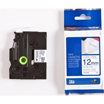 Pásek do tiskárny Brother - TZe-FA3, bílá / modrá (12mm, zažehlovací páska)