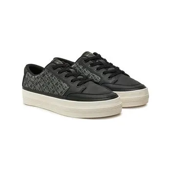 Dámské tenisky Sneakersy Tommy Hilfiger Vulc Leather Sneaker Monogram FW0FW08331 Černá 39
