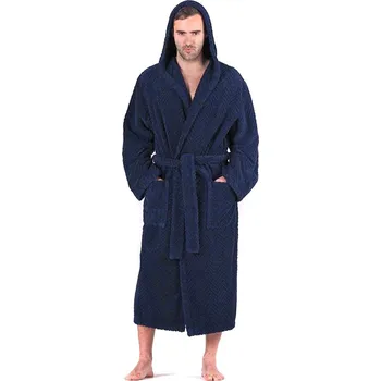 Pánský župan Pánský župan Athena s kapucí 3116 tmavě modrá - Vestis XXL