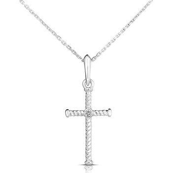 Přívěsek ŠPERKY-NM, Přívěsek křížek v bílém zlatě 1776