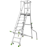 Pojízdné hliníkové schůdky FACAL 8 nášlapů + plošinka