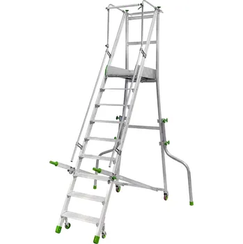 Schůdek Pojízdné hliníkové schůdky FACAL 8 nášlapů + plošinka