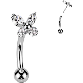 Piercing Šperky4U PUSH IN piercing k do obočí TITAN, 1,2 x 8 mm - TIT1395-1208