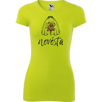 DOBRÝ TRIKO Dámské tričko Nevěsta kytice Velikost: L, Barva: Limetková