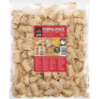 Příslušenství pro gril Podpalovač z dřevité vlny 75ks, 40mm
