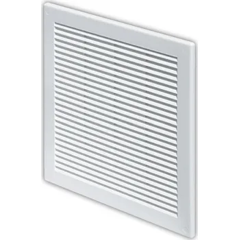 Větrací mřížka UNITRADE HK Mřížka větrací plastová bílá obdélníková se síťkou proti hmyzu 180x250mm