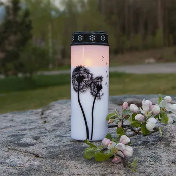 Lampička STAR TRADING LED světlo na hrob Pampeliška, 21 cm bílá/černá plastová baterie bílá, černá 1 x 0,03 W LED