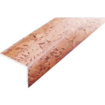 ukončovací lišta ACARA AP2 schodová lišta samolepící, hliník + dýha nelakovaná korek, 10x25 mm, 0,9 m AHD N2599/10-SK/0,9