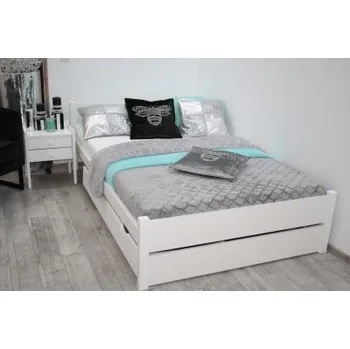 Postel KIK TRADE Dřevěná postel MD 10 více rozměrů Rozměr: 90 x 200 cm, Povrchová úprava: Bílá