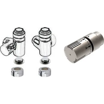 Isan 176L termostatická sada úhlová - triaxiální pro kombinované zapojení levá nerez O39NUAL176