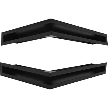 Větrací mřížka LAgrid s.r.o. Krbová mřížka otevřená rohová LEVÁ 50x35x9 2ks Černá