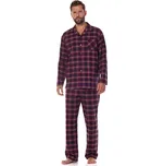 Flanelové pánské pyžamo Ben káro modro-vínové 3XL