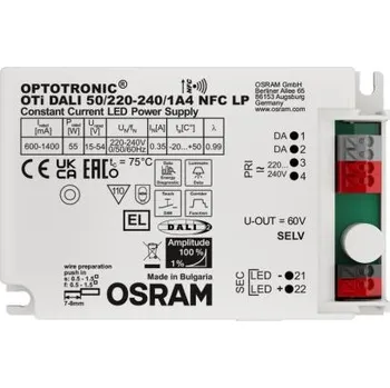 Napájecí zdroj pro osvětlení Budič LED OTI-DALI-50/220-240/1A4-NFC-LP 15-54V 600-1400mA 55W konstantní proud Osram
