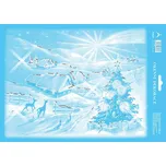 ARCH Okenní folie vánoční s glitry 25x35 - Vánoční krajina