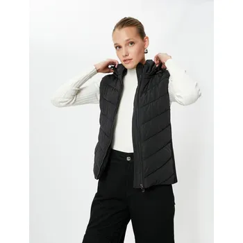 Cizojazyčná kniha Koton Short Puffer Vest Hooded Zipper Pocket Detailed Koton černá 2971521