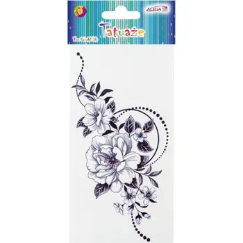 Tetování Paper Design Tetovací obtisky Květiny, černobílé 10x22,5cm Alig